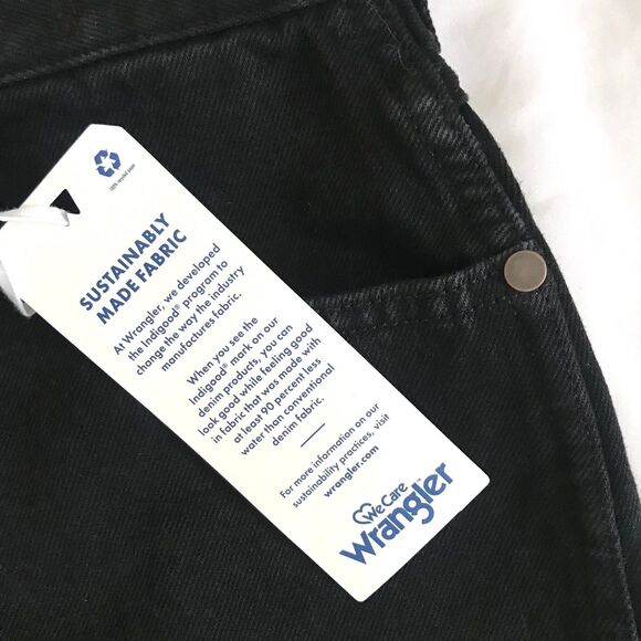 Wrangler Black High Rise Festival Cut Off Fray Denim Jean Shorts Sz 28 NWT - Picture 6 of 12